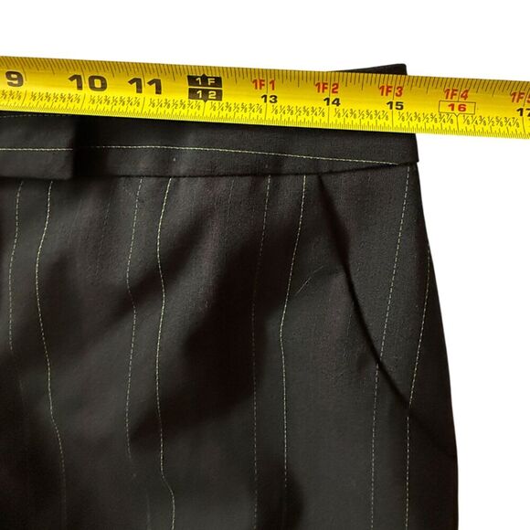 Anne Klein Black Pantsuit With Green & purple Pinstripes Size 6 - Picture 13 of 17